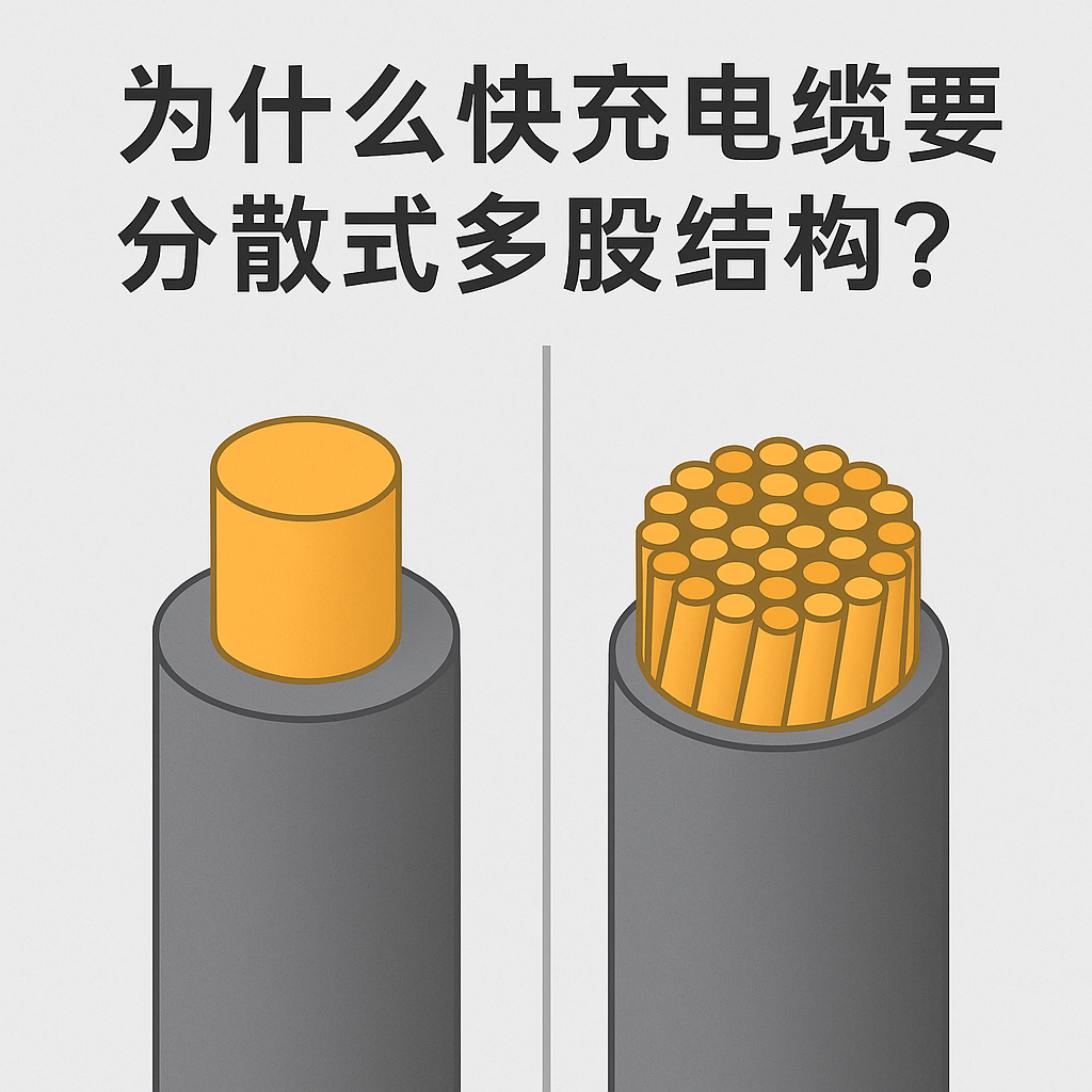 为什么快充电缆要选取分散式多股结构？主题原因其实有 5 个